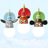 Modern Animal Character Wall Sconce for Nursery and Childrens Room Metal Bracket Light