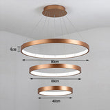 Modern Antique Bronze 3 Tier Ring LED Chandelier Dimmable 31 Inch Pendant Light for Living Room