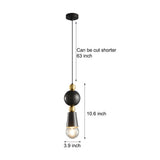 Modern Antique Copper Spindle Pendant Light with Clear Glass Shade for Dining Room and Kitchen