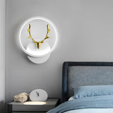 Modern Antler Design LED Wall Lamp Creative Round and Square Minimalist Bedside Sconce Light