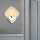 Modern Antler Design LED Wall Lamp Creative Round and Square Minimalist Bedside Sconce Light