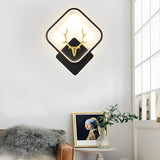 Modern Antler Design LED Wall Lamp Creative Round and Square Minimalist Bedside Sconce Light