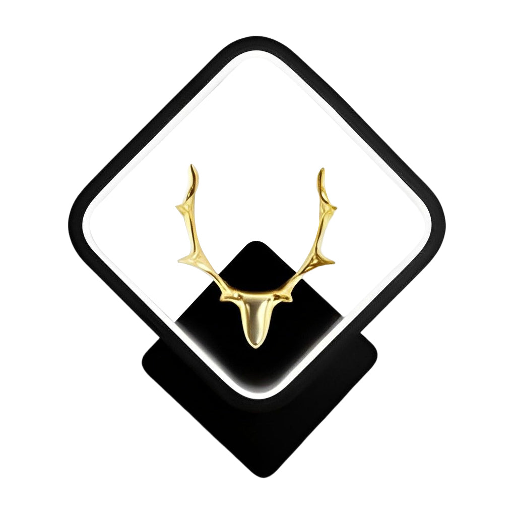 Modern Antler Design LED Wall Lamp Creative Round and Square Minimalist Bedside Sconce Light