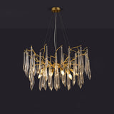 Modern Aqua Funnel Glass Chandelier Waterfall Inspired Gold Pendant Lighting
