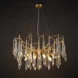 Modern Aqua Funnel Glass Chandelier Waterfall Inspired Gold Pendant Lighting