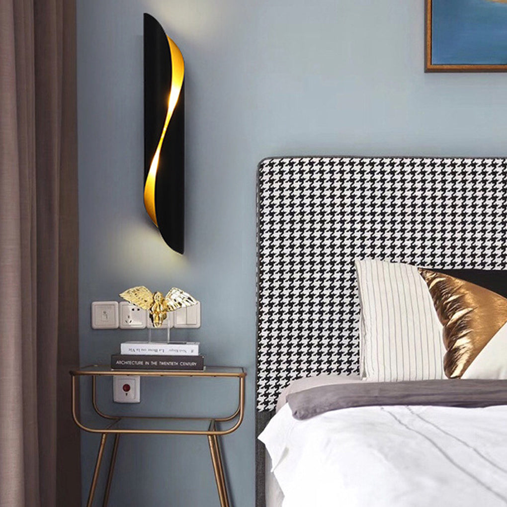 Modern Arc Metal Wall Sconce Industrial Style Bedside Lamp for Living Room