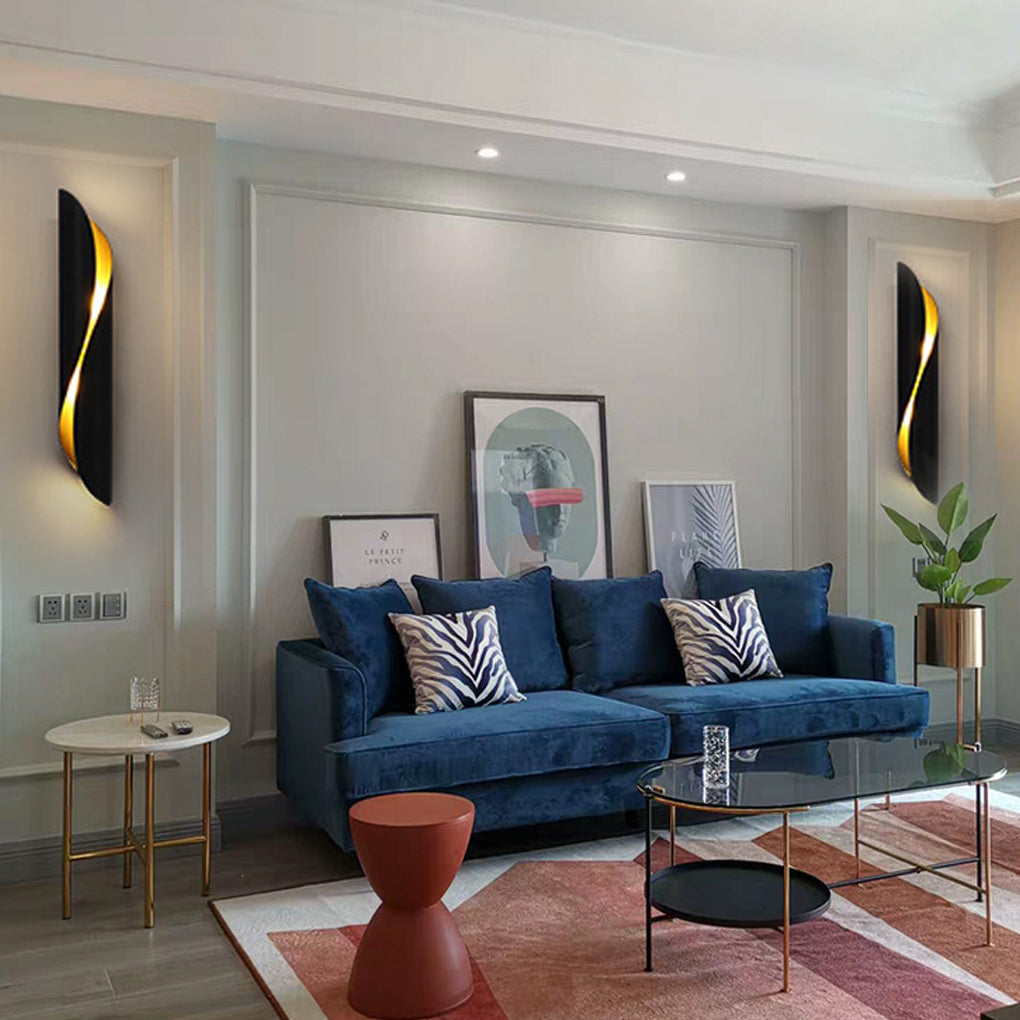 Modern Arc Metal Wall Sconce Industrial Style Bedside Lamp for Living Room