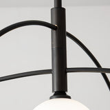 Modern Arched Glass Globe Chandelier Gold and White Mid Century Pendant Light