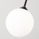 Modern Arched Glass Globe Chandelier Gold and White Mid Century Pendant Light