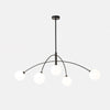 Modern Arched Glass Globe Chandelier Gold and White Mid Century Pendant Light