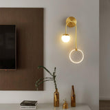 Modern Architectural LED Wall Sconce with Brass Finish and Three Color Temperature Modes