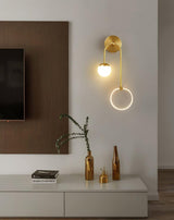 Modern Architectural LED Wall Sconce with Brass Finish and Three Color Temperature Modes