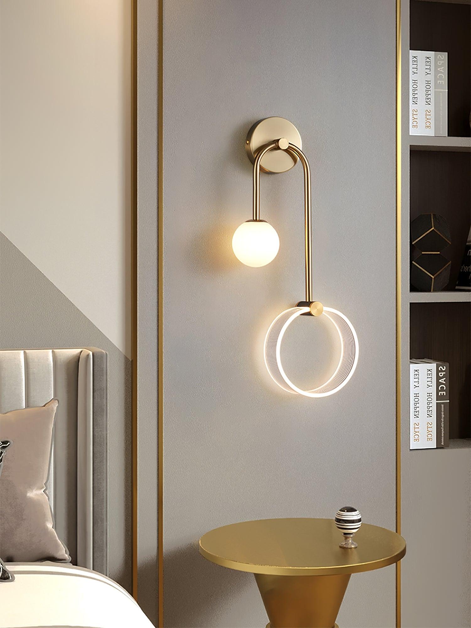 Modern Architectural LED Wall Sconce with Brass Finish and Three Color Temperature Modes