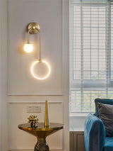 Modern Architectural LED Wall Sconce with Brass Finish and Three Color Temperature Modes
