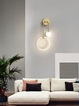 Modern Architectural LED Wall Sconce with Brass Finish and Three Color Temperature Modes