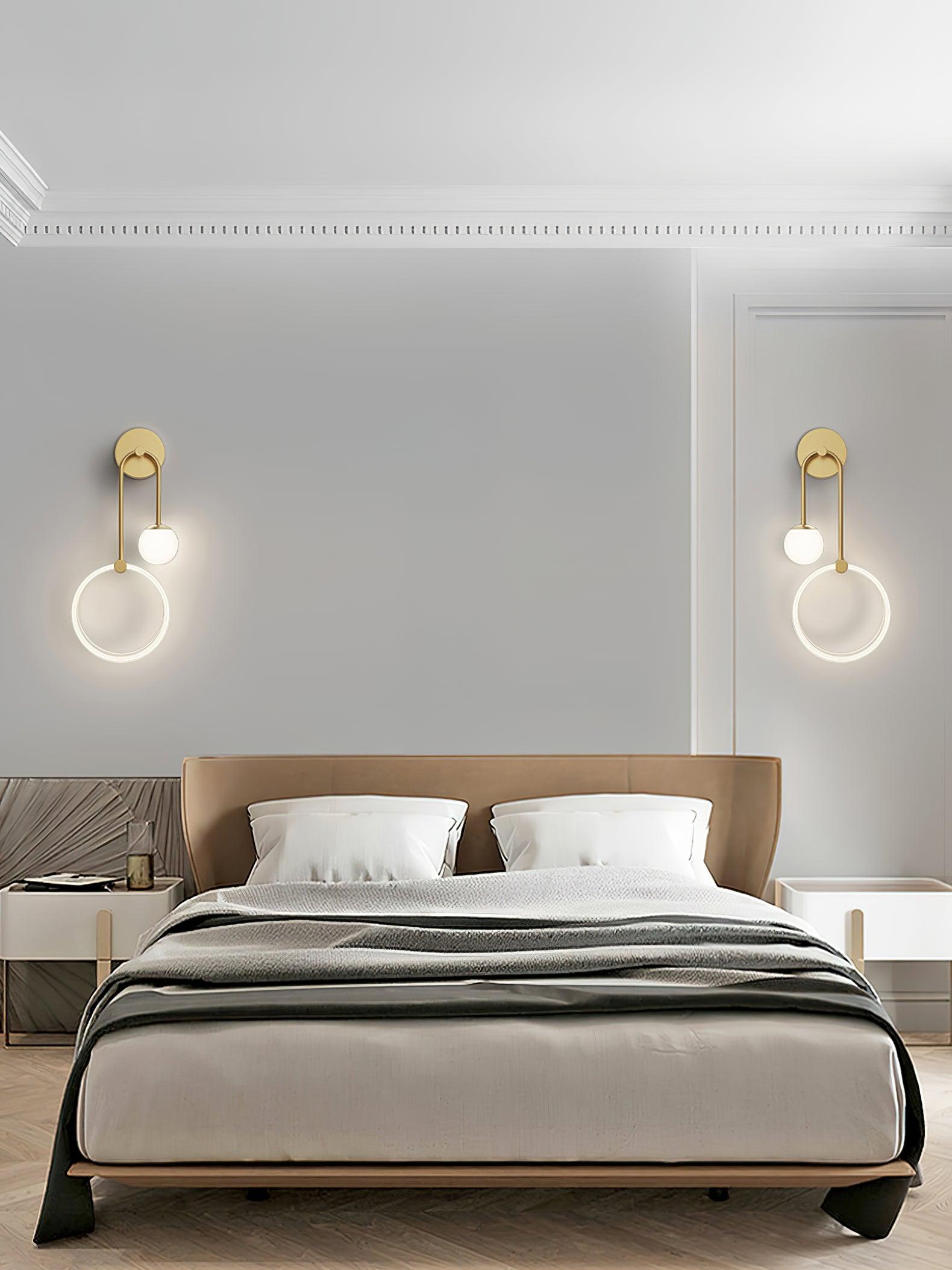 Modern Architectural LED Wall Sconce with Brass Finish and Three Color Temperature Modes