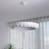 Modern Architectural Plaster Crown Chandelier White Carved LED Pendant Ceiling Light