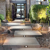 Modern Architectural Recessed LED Step Lights 3W Aluminum Outdoor Wall Path Lighting for Stairs and Gardens
