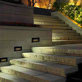 Modern Architectural Recessed LED Step Lights 3W Aluminum Outdoor Wall Path Lighting for Stairs and Gardens