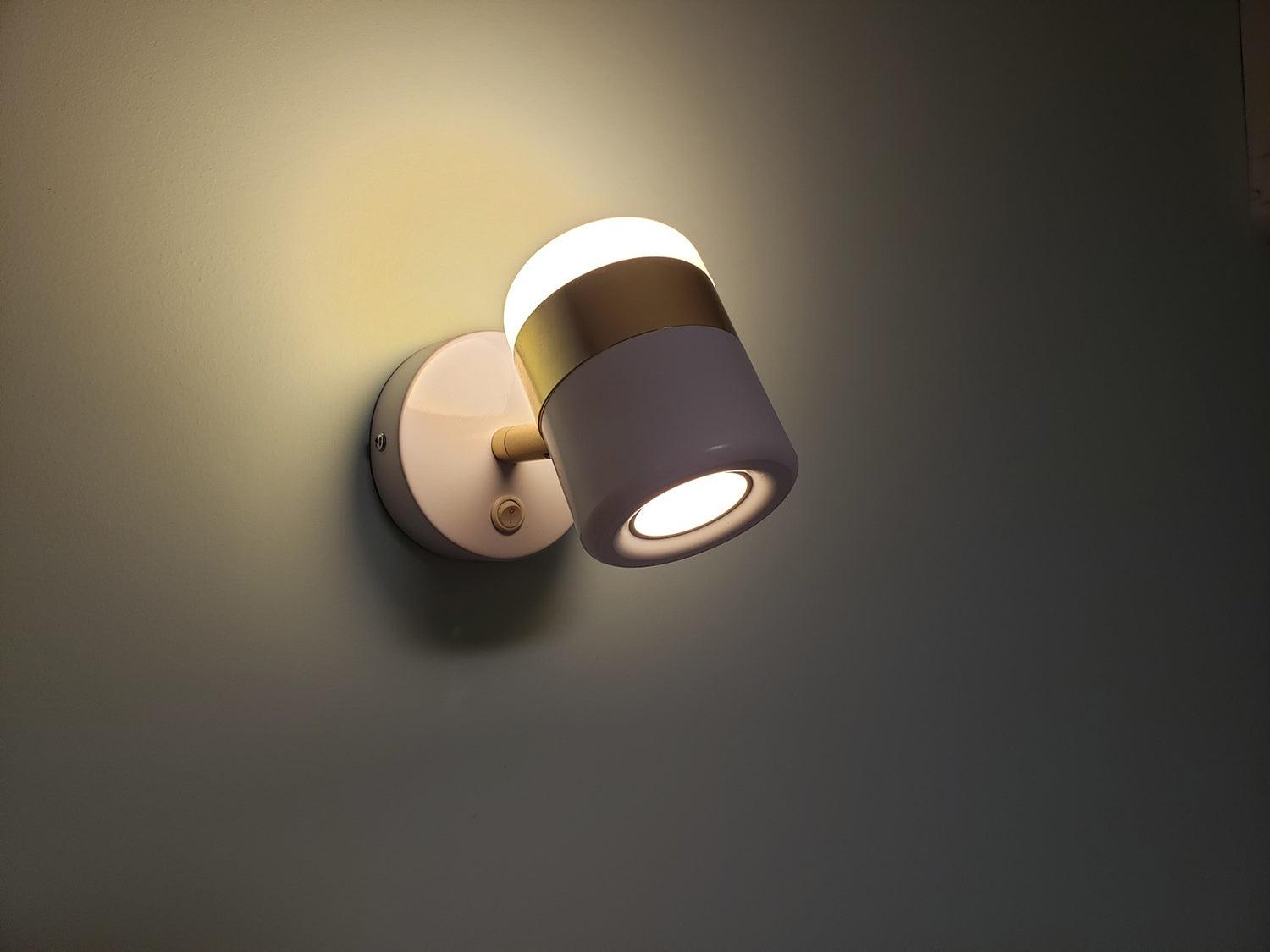 Modern Art Deco Adjustable LED Wall Sconce with Rotating Frosted Acrylic Dual Material Shade