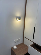 Modern Art Deco Adjustable LED Wall Sconce with Rotating Frosted Acrylic Dual Material Shade