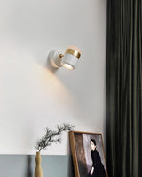 Modern Art Deco Adjustable LED Wall Sconce with Rotating Frosted Acrylic Dual Material Shade