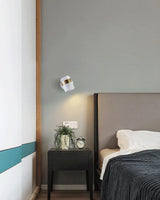 Modern Art Deco Adjustable LED Wall Sconce with Rotating Frosted Acrylic Dual Material Shade