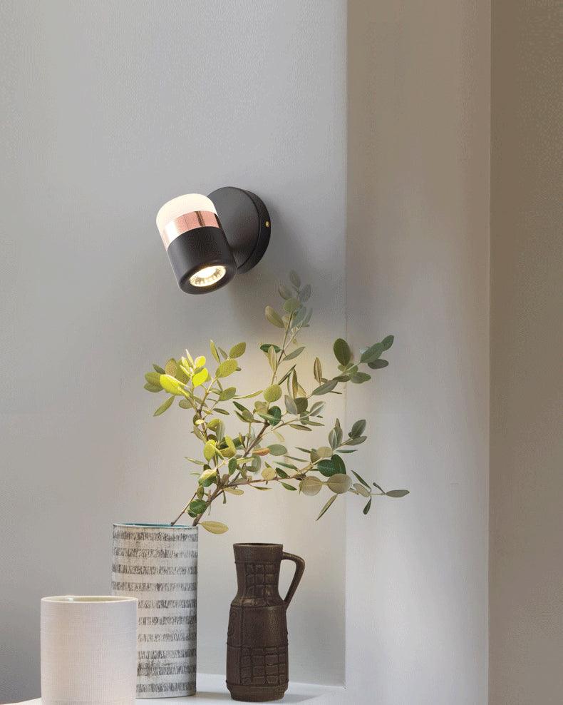 Modern Art Deco Adjustable LED Wall Sconce with Rotating Frosted Acrylic Dual Material Shade
