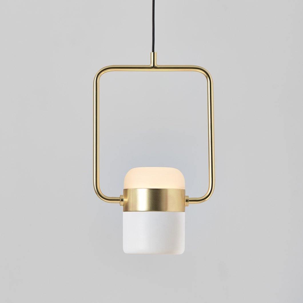 Modern Art Deco Geometric LED Pendant Light with Adjustable Rotating Acrylic Shade