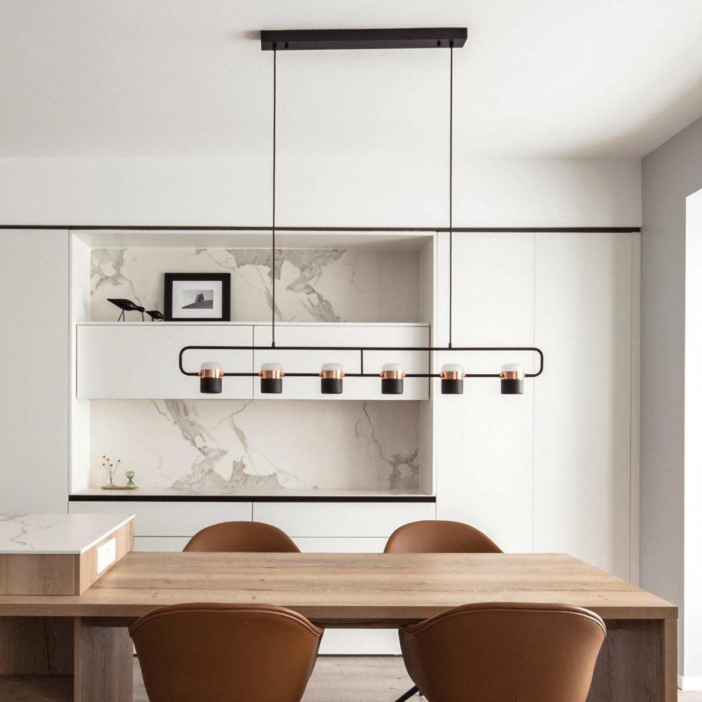 Modern Art Deco Geometric LED Pendant Light with Adjustable Rotating Acrylic Shade