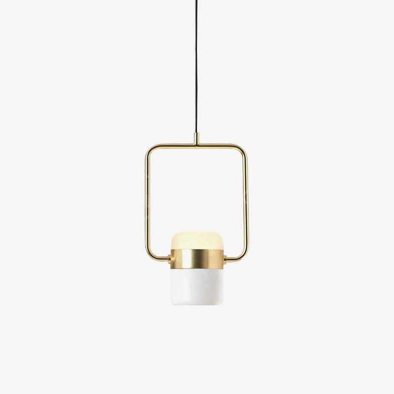 Modern Art Deco Geometric LED Pendant Light with Adjustable Rotating Acrylic Shade