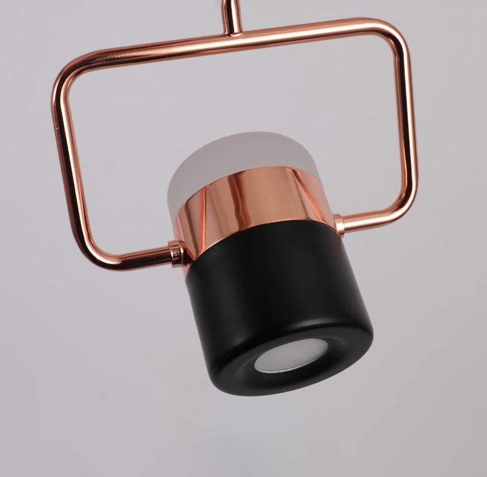 Modern Art Deco Geometric LED Pendant Light with Adjustable Rotating Acrylic Shade