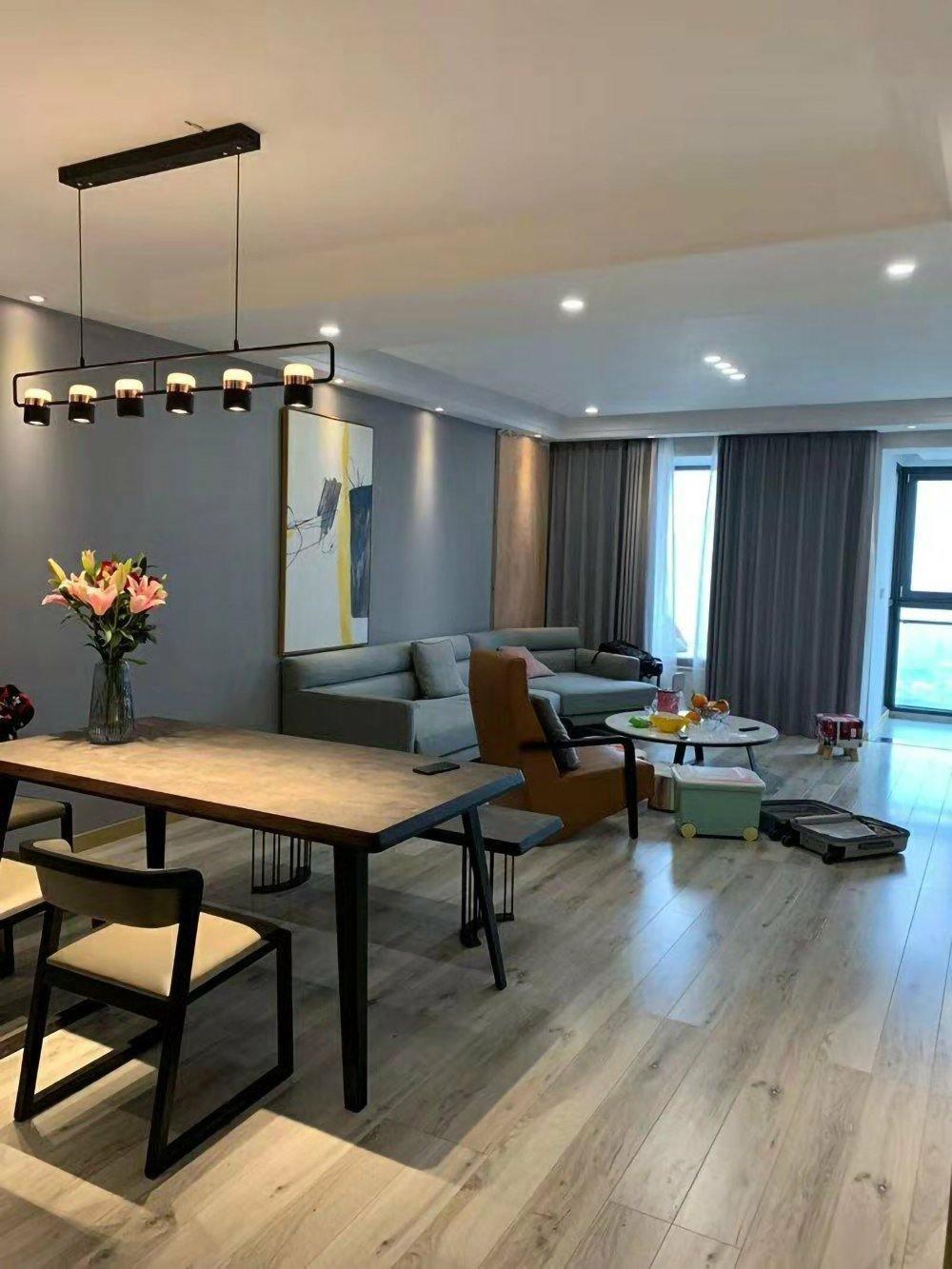 Modern Art Deco Geometric LED Pendant Light with Adjustable Rotating Acrylic Shade