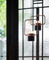 Modern Art Deco Geometric LED Pendant Light with Adjustable Rotating Acrylic Shade