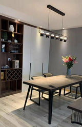 Modern Art Deco Geometric LED Pendant Light with Adjustable Rotating Acrylic Shade