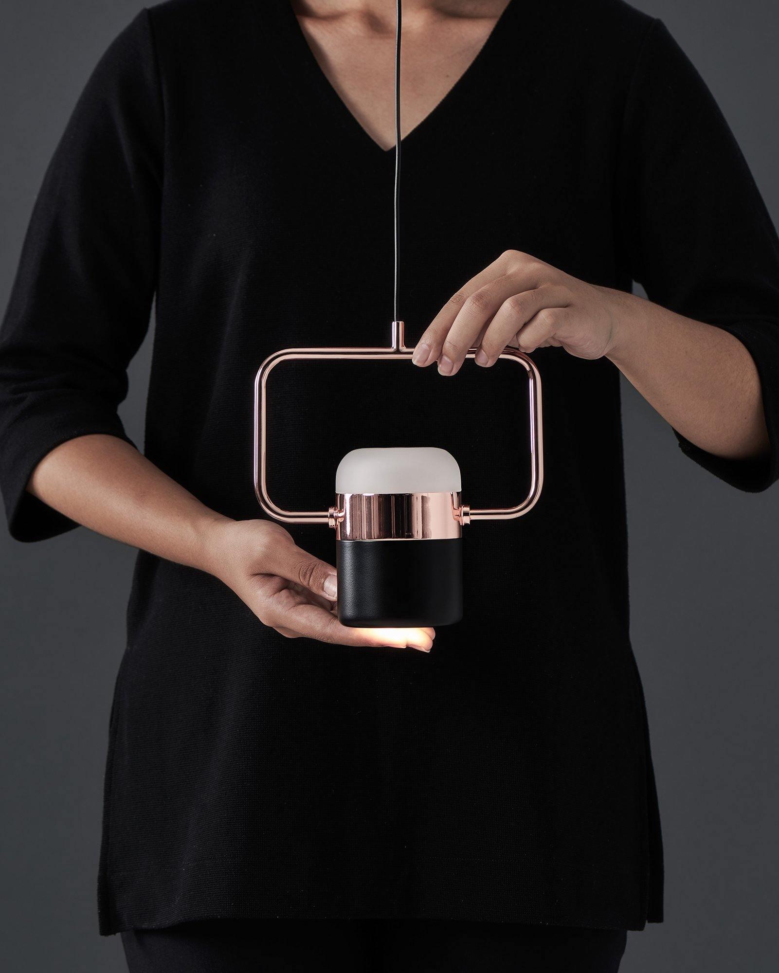 Modern Art Deco Geometric LED Pendant Light with Adjustable Rotating Acrylic Shade