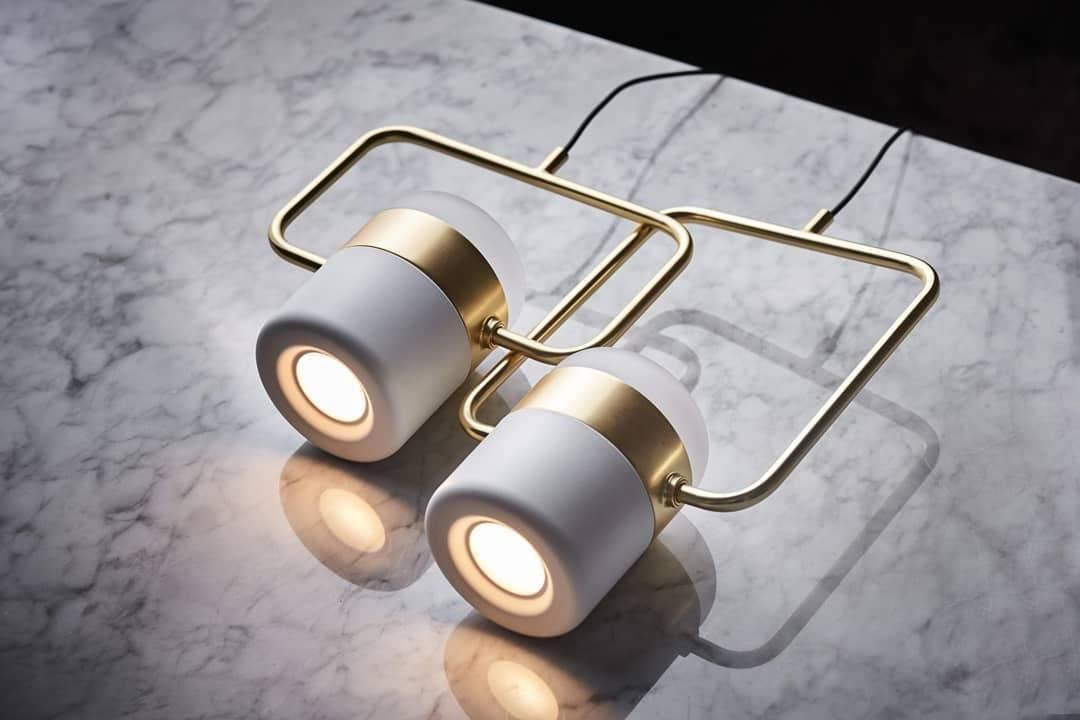 Modern Art Deco Geometric LED Pendant Light with Adjustable Rotating Acrylic Shade