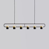 Modern Art Deco Geometric LED Pendant Light with Adjustable Rotating Acrylic Shade
