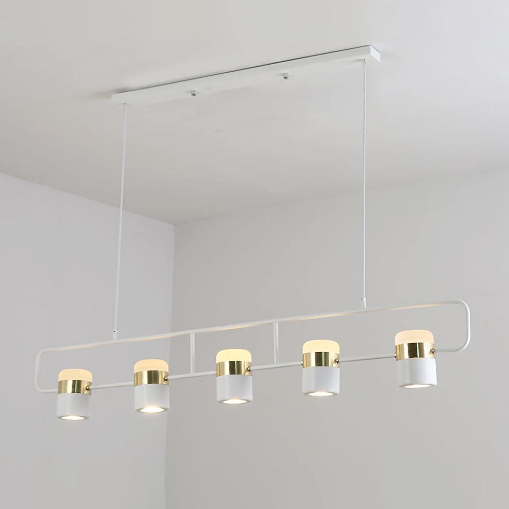 Modern Art Deco Geometric LED Pendant Light with Adjustable Rotating Acrylic Shade