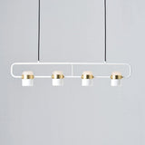 Modern Art Deco Geometric LED Pendant Light with Adjustable Rotating Acrylic Shade