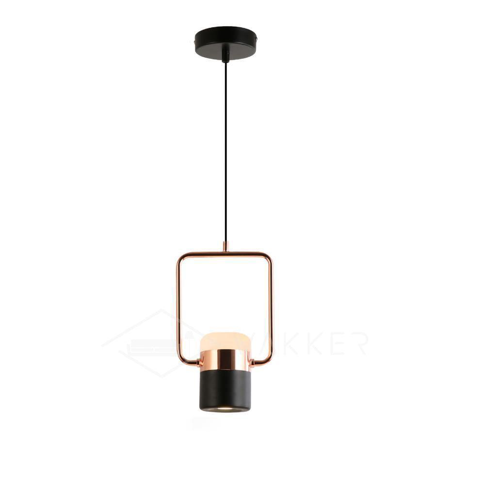 Modern Art Deco Geometric LED Pendant Light with Adjustable Rotating Acrylic Shade