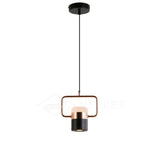 Modern Art Deco Geometric LED Pendant Light with Adjustable Rotating Acrylic Shade