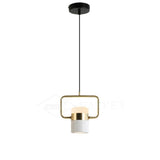 Modern Art Deco Geometric LED Pendant Light with Adjustable Rotating Acrylic Shade