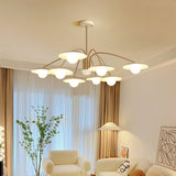 Modern Art Deco Mushroom Silhouette Glass Pendant Light Gold Chandelier Ceiling Fixture