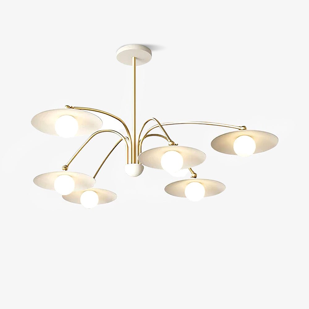 Modern Art Deco Mushroom Silhouette Glass Pendant Light Gold Chandelier Ceiling Fixture