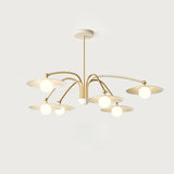 Modern Art Deco Mushroom Silhouette Glass Pendant Light Gold Chandelier Ceiling Fixture