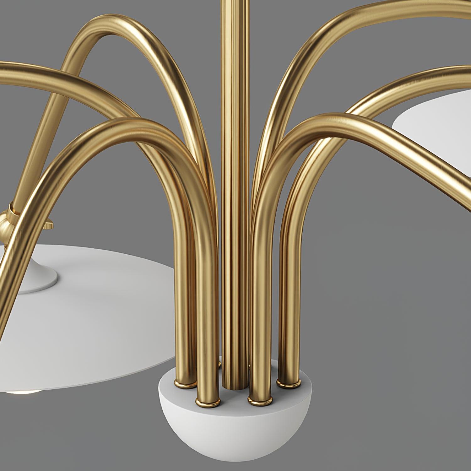Modern Art Deco Mushroom Silhouette Glass Pendant Light Gold Chandelier Ceiling Fixture