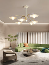 Modern Art Deco Mushroom Silhouette Glass Pendant Light Gold Chandelier Ceiling Fixture