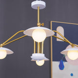 Modern Art Deco Mushroom Silhouette Glass Pendant Light Gold Chandelier Ceiling Fixture