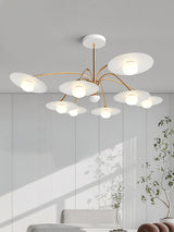 Modern Art Deco Mushroom Silhouette Glass Pendant Light Gold Chandelier Ceiling Fixture